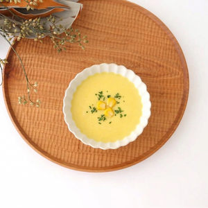Small Chrysanthemum-shaped Plate Matte White | Mino Ware