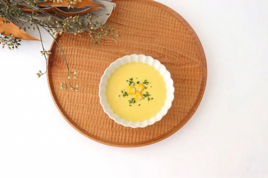 Small Chrysanthemum-shaped Plate Matte White | Mino Ware