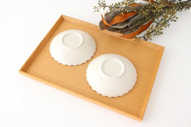 Small Chrysanthemum-shaped Plate Matte White | Mino Ware