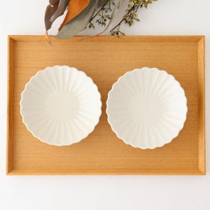 Small Chrysanthemum-shaped Plate Matte White | Mino Ware