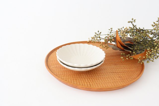 Small Chrysanthemum-shaped Plate Matte White | Mino Ware