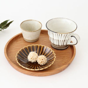 Small Chrysanthemum-shaped Plate Brown | Mino Ware