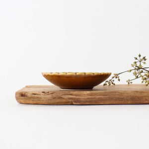 Small Chrysanthemum-shaped Plate Brown | Mino Ware