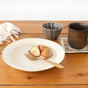 [Mizuki x Uchiru collaboration] 21cm rim deep plate white porcelain Hasami ware
