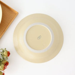 [Mizuki x Uchiru collaboration] 21cm rim deep plate yellow porcelain Hasami ware