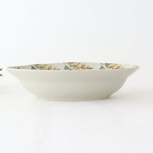 Oval bowl mimosa pottery Hasami ware