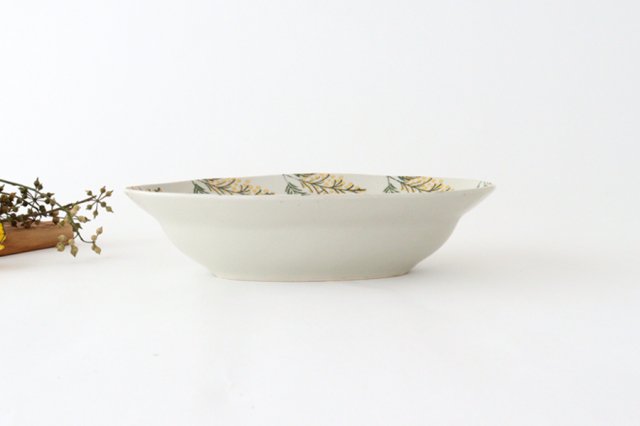 Oval bowl mimosa pottery Hasami ware