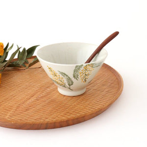 Rice bowl small mimosa pottery Hasami ware