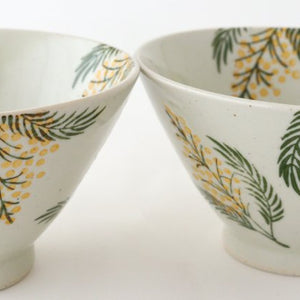 Rice bowl small mimosa pottery Hasami ware