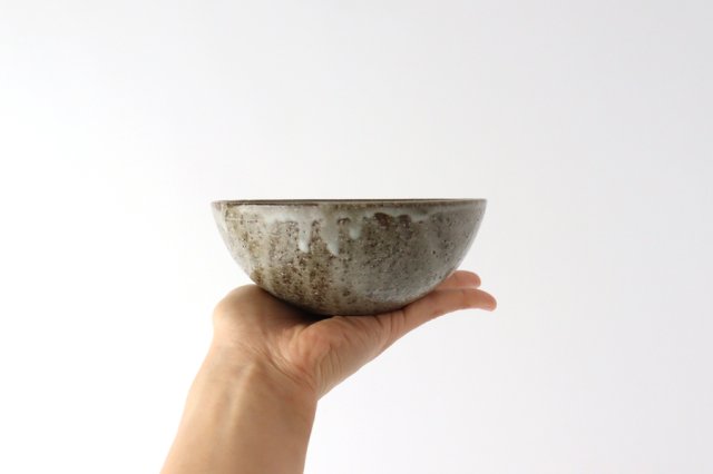 Small bowl, ash glaze, pottery, Shigaraki ware