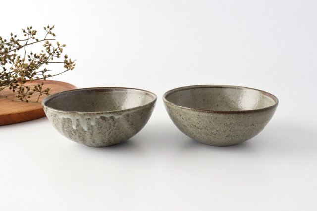 Small bowl, ash glaze, pottery, Shigaraki ware