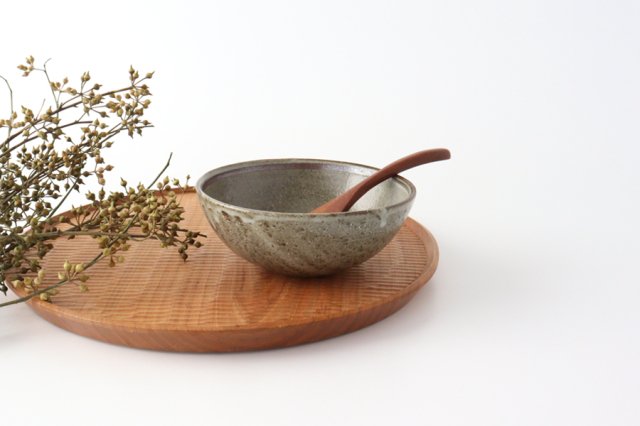 Small bowl, ash glaze, pottery, Shigaraki ware