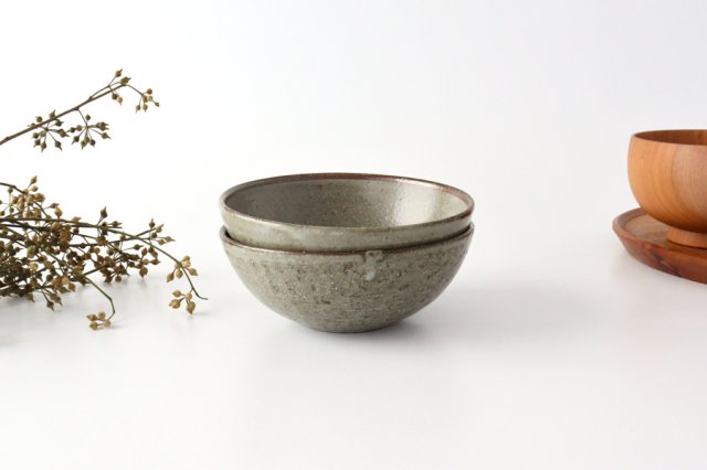 Small bowl, ash glaze, pottery, Shigaraki ware