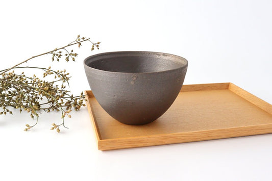 Bowl, deep type, gold-colored pottery, Shigaraki ware