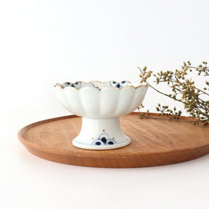 [Uchiru special order] Dessert cup with vine arabesque blue porcelain dyed Arita ware