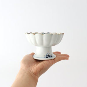 [Uchiru special order] Dessert cup with vine arabesque blue porcelain dyed Arita ware