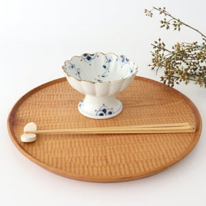 [Uchiru special order] Dessert cup with vine arabesque blue porcelain dyed Arita ware