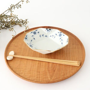 Diamond-shaped small bowl, vine arabesque, blue porcelain, dyed, Arita ware