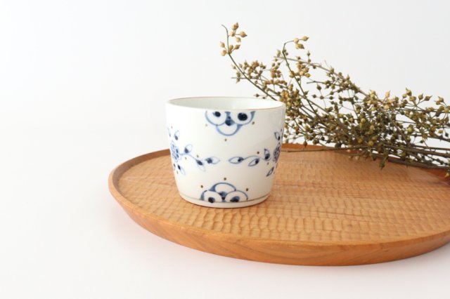 Soba Choko Vine Blue Arabesque | Free Cup Arita Ware