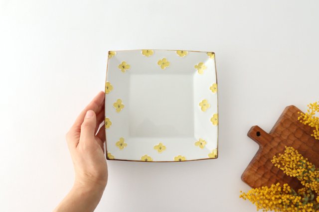 Square plate 16.5cm/5.9in porcelain hana Arita ware