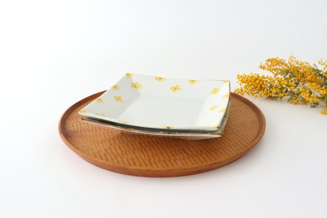 Square plate 16.5cm/5.9in porcelain hana Arita ware