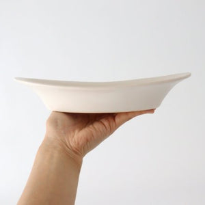 Oval bowl M white pottery Kosen kiln Banko ware