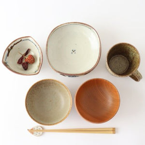 Minami Kiln Square Bowl Rust-Annan | Serving Bowl Mino Ware