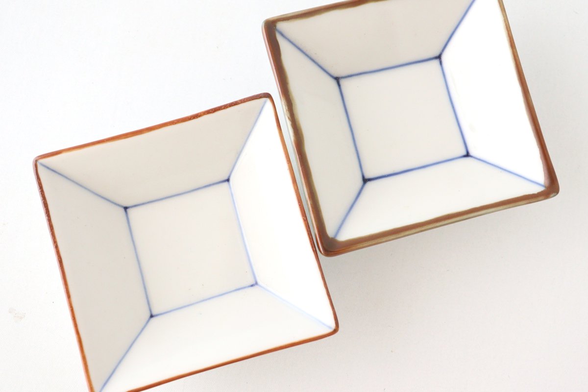 Square Goth Small Blue Porcelain Mino Ware