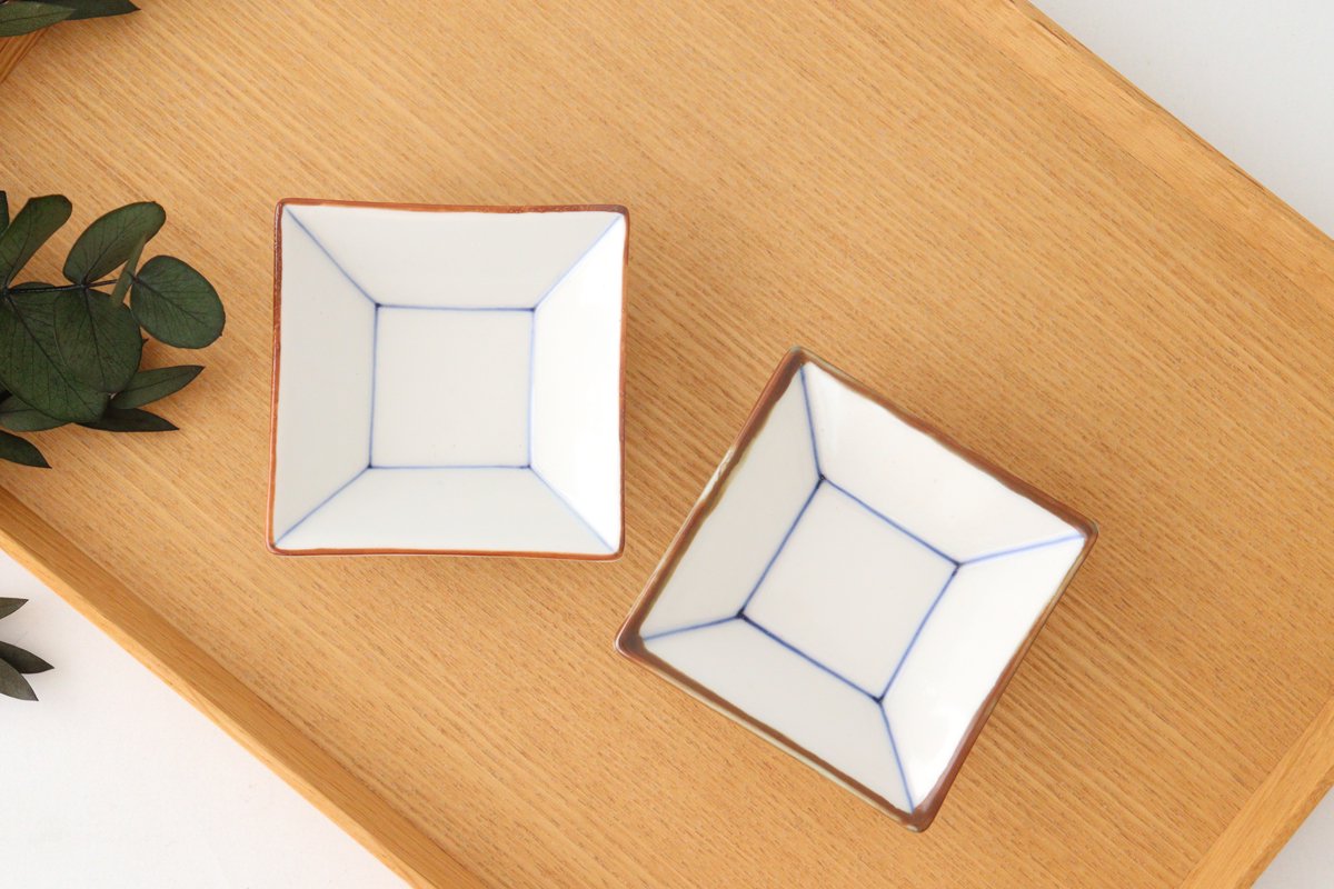 Square Goth Small Blue Porcelain Mino Ware