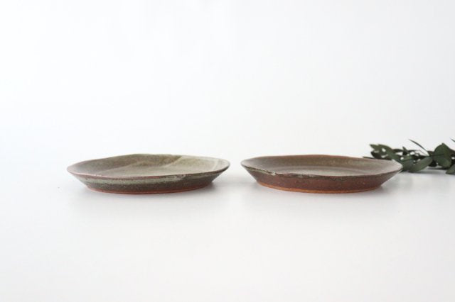 Tear-off plate Ash glaze Ceramic Shigaraki ware