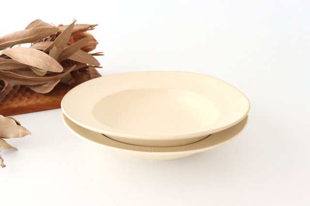 Pasta plate ivory porcelain ORLO Mino ware