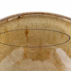 Small round bowl, orange glaze, pottery, Mino ware