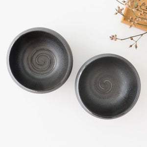 Small round bowl, oxidized glaze, pottery, Mino ware