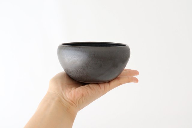 Small round bowl, oxidized glaze, pottery, Mino ware