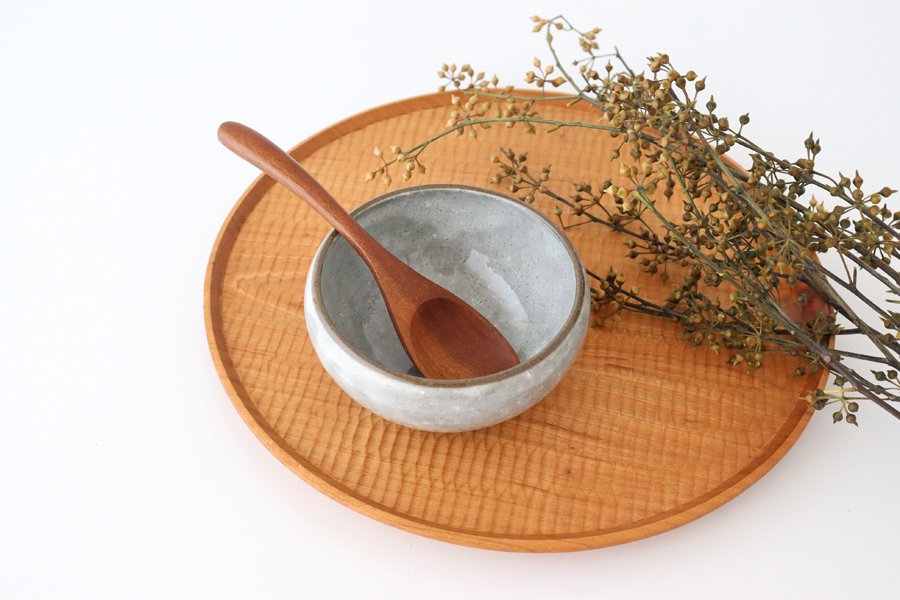 Small round bowl, glass glaze, pottery, Mino ware