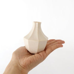 Mini single flower vase, white porcelain, Mino ware