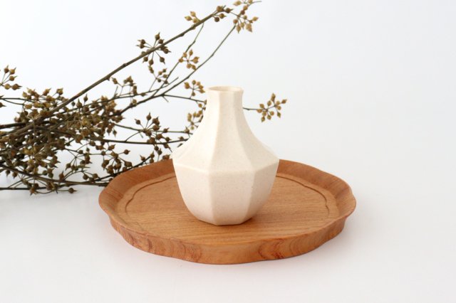 Mini single flower vase, white porcelain, Mino ware