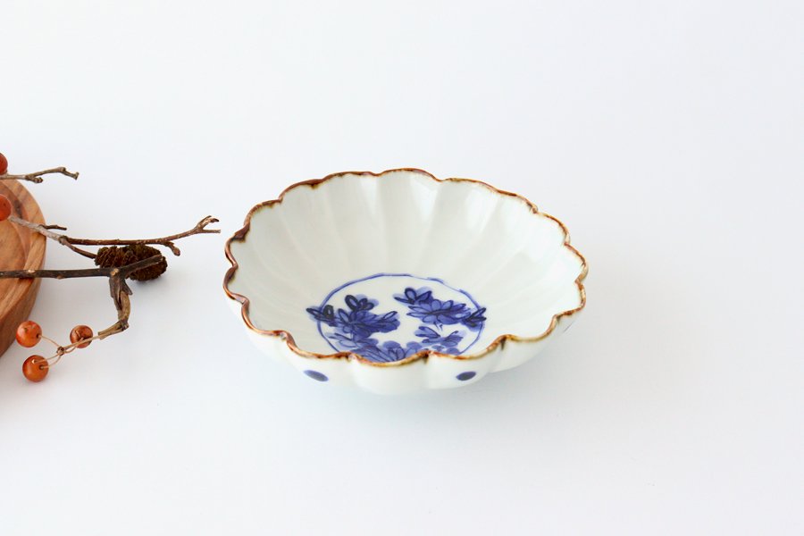 Flower-shaped Bowl Blue Flower Small | Kobachi Hasami Ware