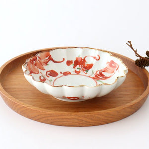 Flower-shaped Small Bowl Red-painting | Kobachi Hasami Ware