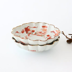 Flower-shaped Small Bowl Red-painting | Kobachi Hasami Ware