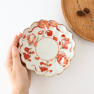 Flower-shaped Small Bowl Red-painting | Kobachi Hasami Ware