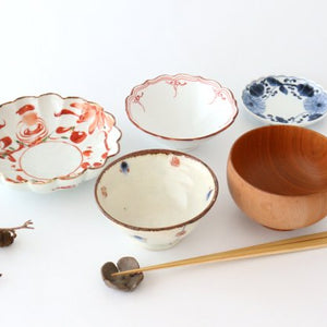 Flower-shaped Small Bowl Red-painting | Kobachi Hasami Ware