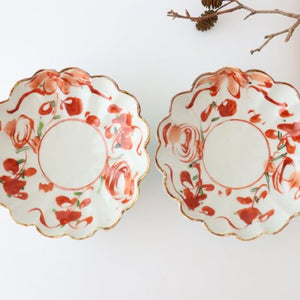 Flower-shaped Small Bowl Red-painting | Kobachi Hasami Ware