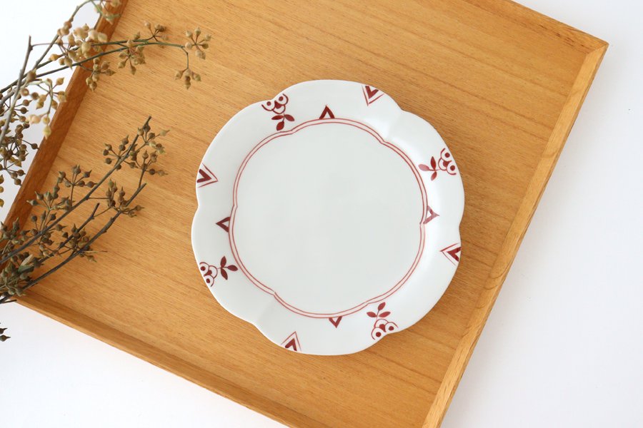 Koyo Kiln Flower-shaped Plate Red Flower | Arita Ware