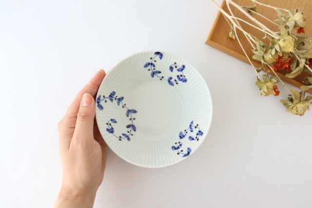 Anti-ball Blue 14cm Rust Arabesque Leaf Koyo Kiln Porcelain Arita Ware