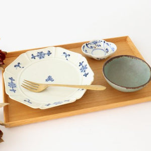 Minori quince small attachment, dyed rusted flowers, Koyo kiln, porcelain, Arita ware