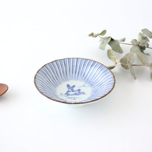 Small plate dyed rabbit porcelain Hasami ware