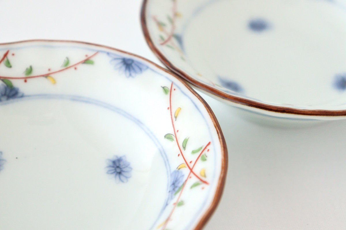 Small plate, flower pattern, porcelain, Hasami ware