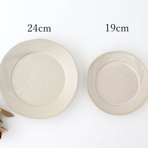 Round plate 19cm ivory porcelain fruit Mino ware