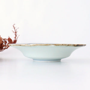 18cm/7.1in Flower pot, blue vein, porcelain, Mino ware